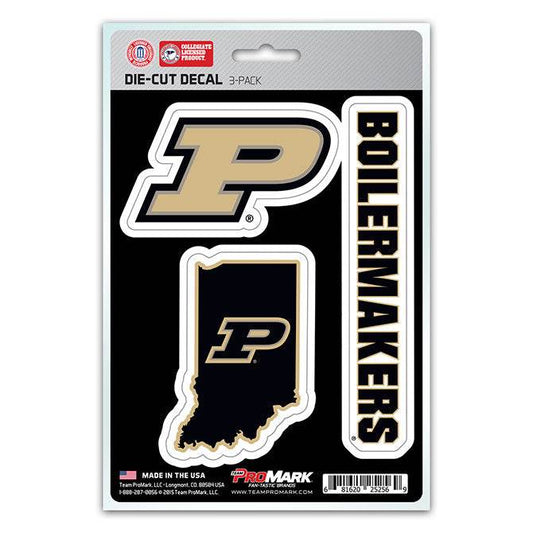 Purdue Boilermakers Die Cut Decal 3 Pack Clear Vinyl UV - ToylandEU