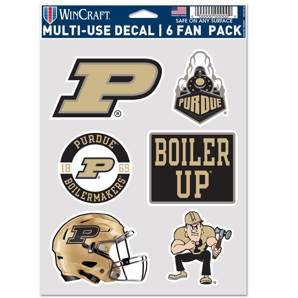 Purdue Boilermakers Fan Decals 6 Pack Multi Use For Surfaces - ToylandEU
