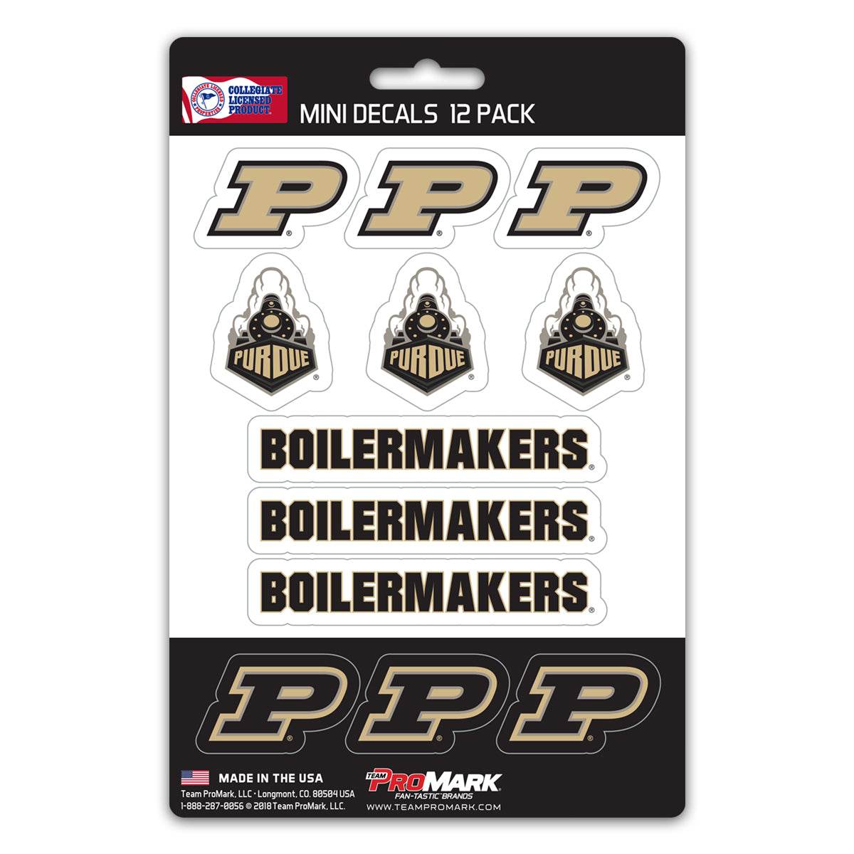 Purdue Boilermakers Mini Decal Set 12 Pack Team Promark - ToylandEU
