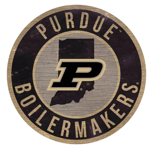  Purdue Boilermakers Round Wood Sign 12 Inch State Design -  ToylandEU™