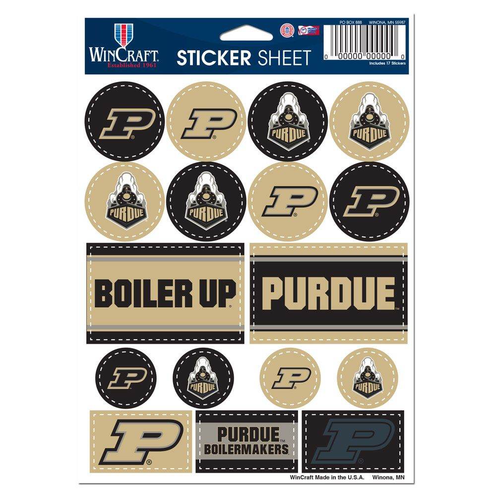 Purdue Boilermakers Vinyl Decal Sheet 5x7 Sticker Pack - ToylandEU