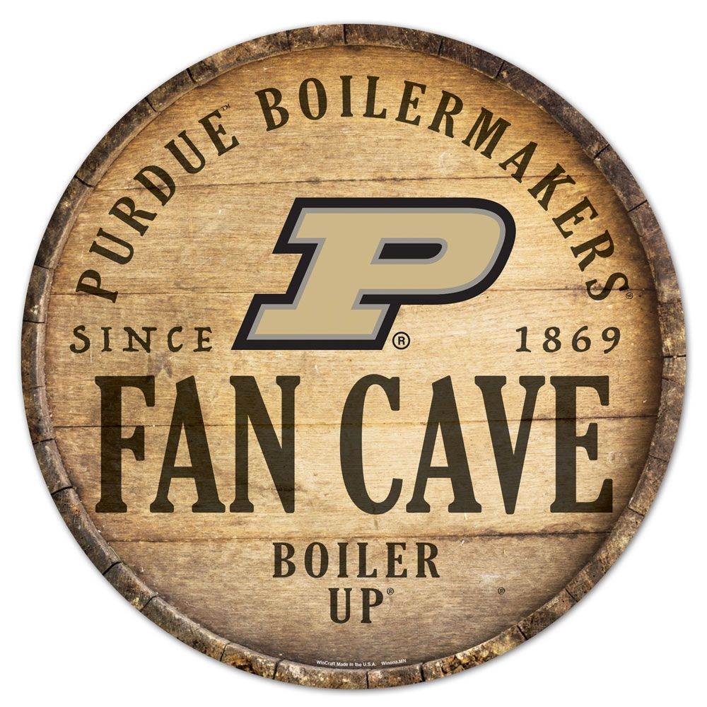 Purdue Boilermakers Wood Round Barrel Top Sign 14 Inch - ToylandEU