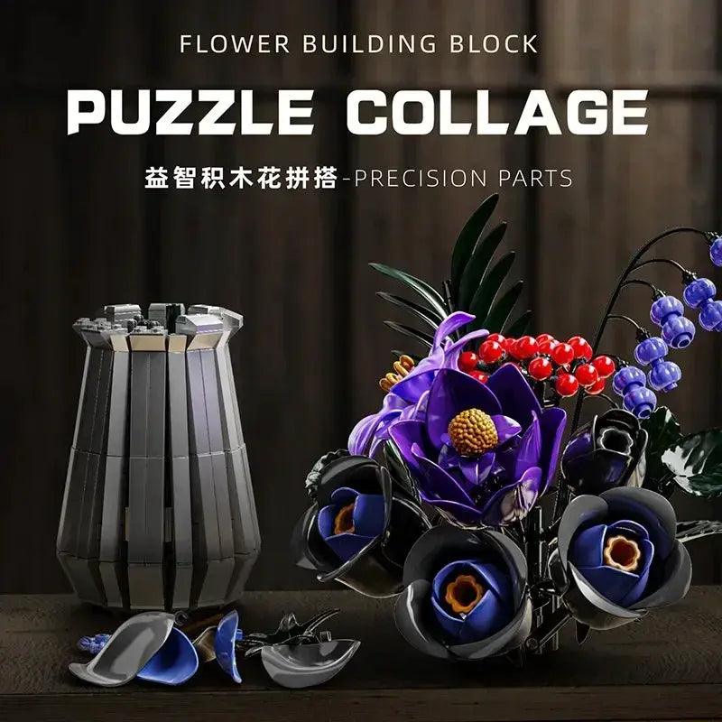  Purple Flower Building Blocks MOC Set For Kids -  ToylandEU™