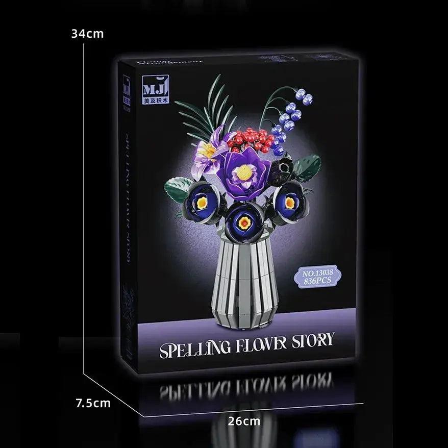  Purple Flower Building Blocks MOC Set For Kids -  ToylandEU™