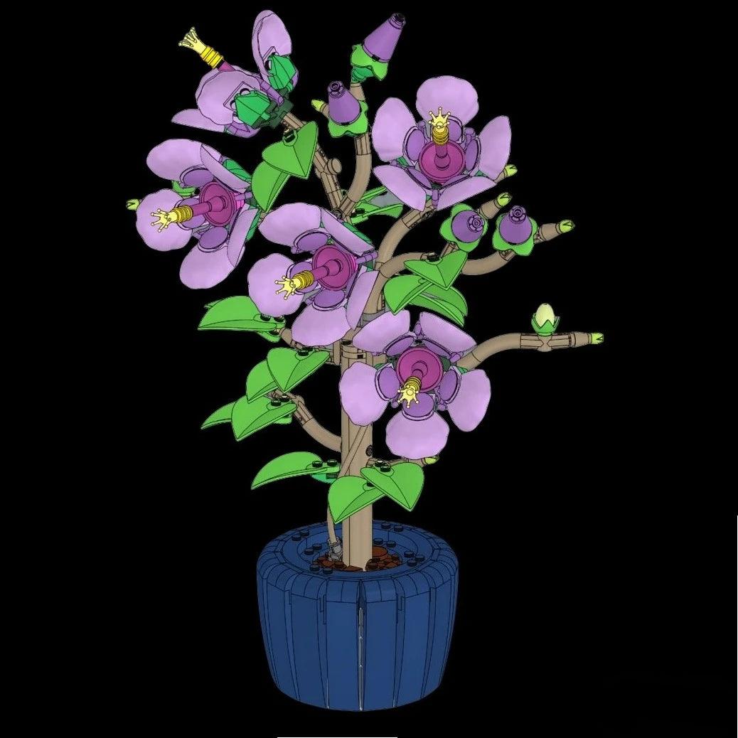 Purple Hibiscus Brick Set | 660 Pieces | Toylandeu™