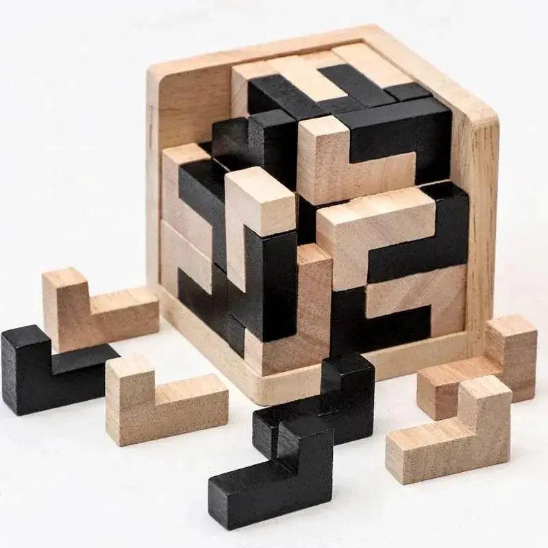  3D Cube Puzzle Luban Interlocking Wooden Educational Toy for Kids Brain Development -  ToylandEU™