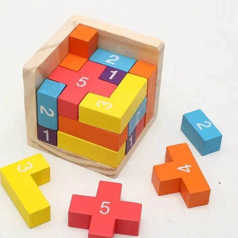  3D Cube Puzzle Luban Interlocking Wooden Educational Toy for Kids Brain Development -  ToylandEU™