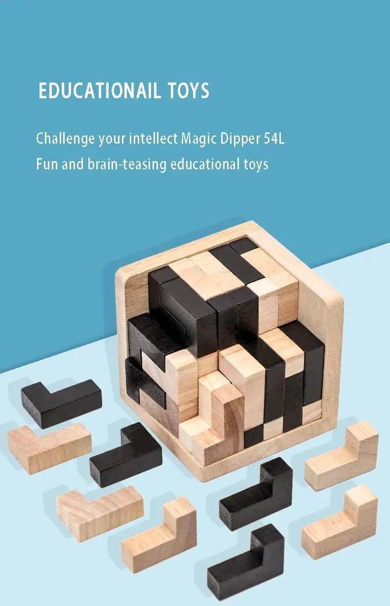  3D Cube Puzzle Luban Interlocking Wooden Educational Toy for Kids Brain Development -  ToylandEU™