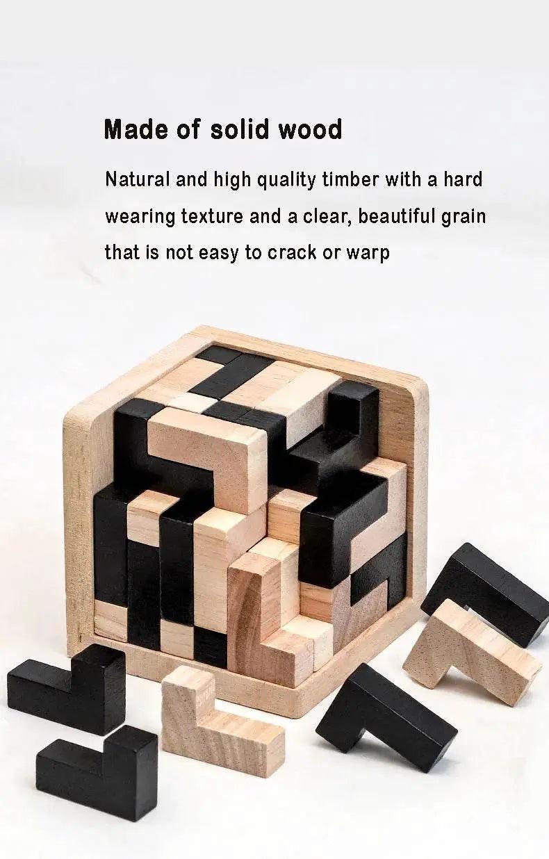  3D Cube Puzzle Luban Interlocking Wooden Educational Toy for Kids Brain Development -  ToylandEU™
