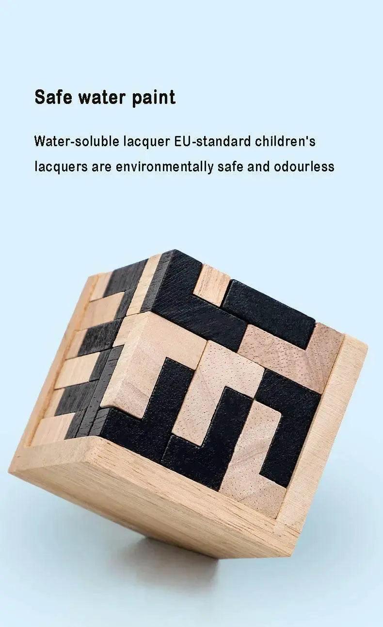  3D Cube Puzzle Luban Interlocking Wooden Educational Toy for Kids Brain Development -  ToylandEU™