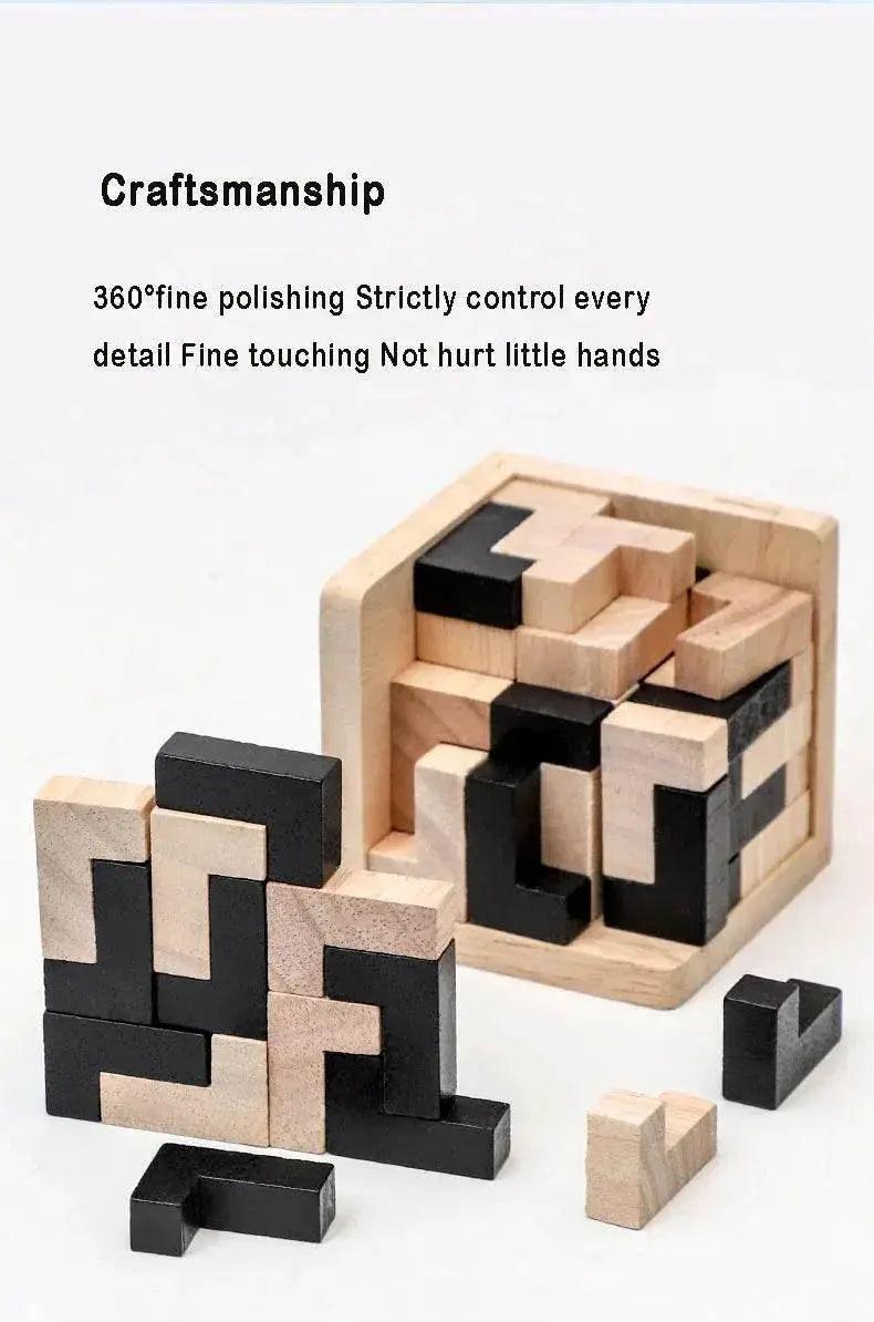  3D Cube Puzzle Luban Interlocking Wooden Educational Toy for Kids Brain Development -  ToylandEU™