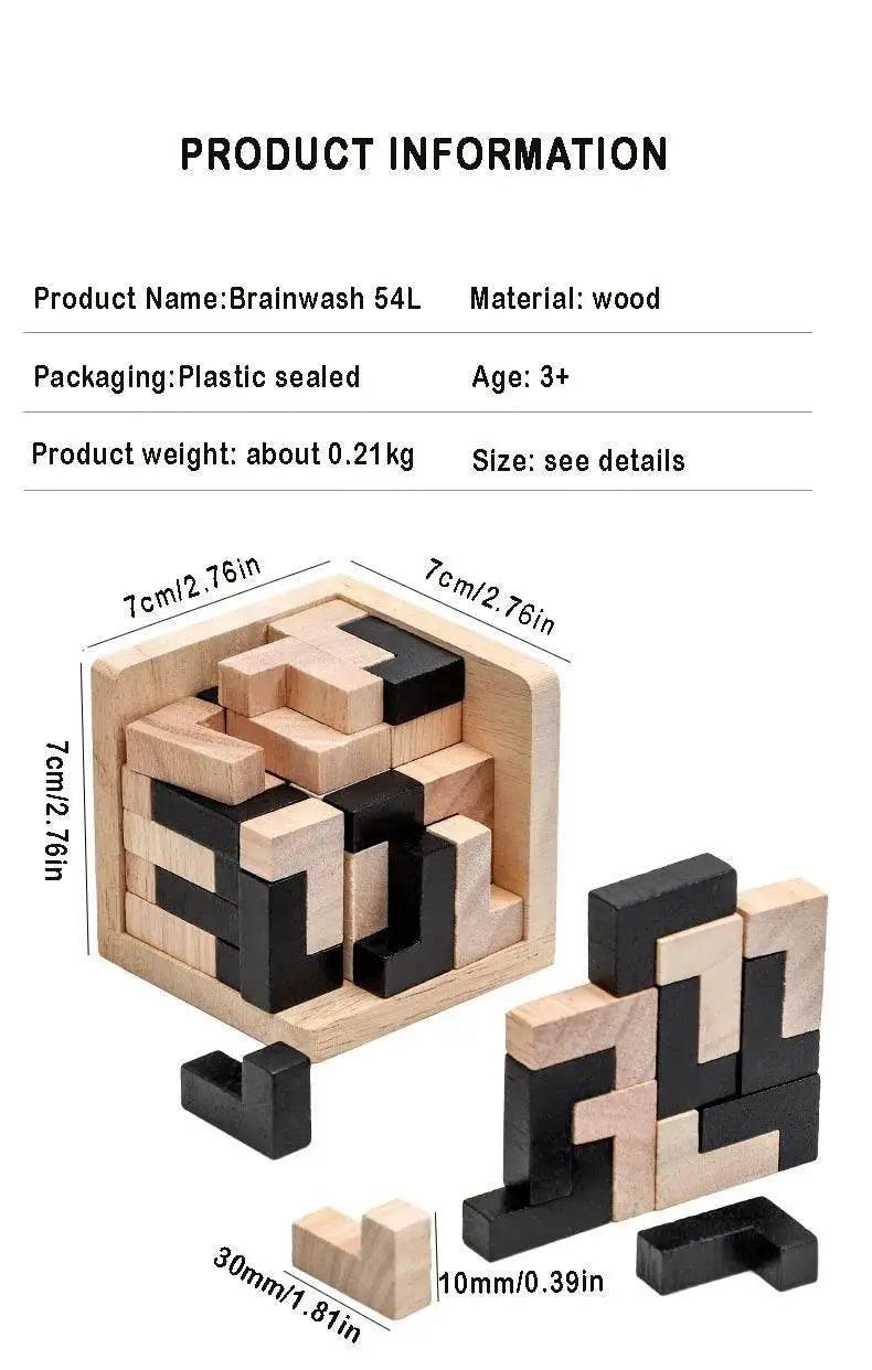  3D Cube Puzzle Luban Interlocking Wooden Educational Toy for Kids Brain Development -  ToylandEU™