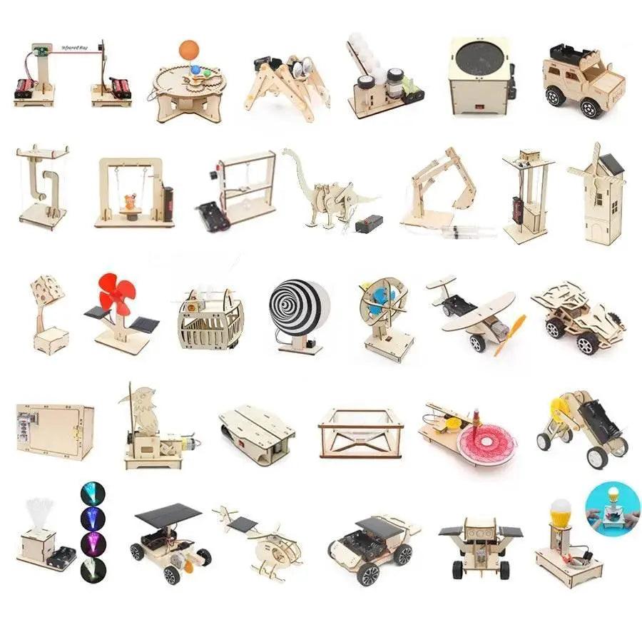 DIY Science Toys Children Educational STEM Kits Car Dinosaur Model Technologia Experimental Tool Wood Puzzle Games School Supply -  ToylandEU™