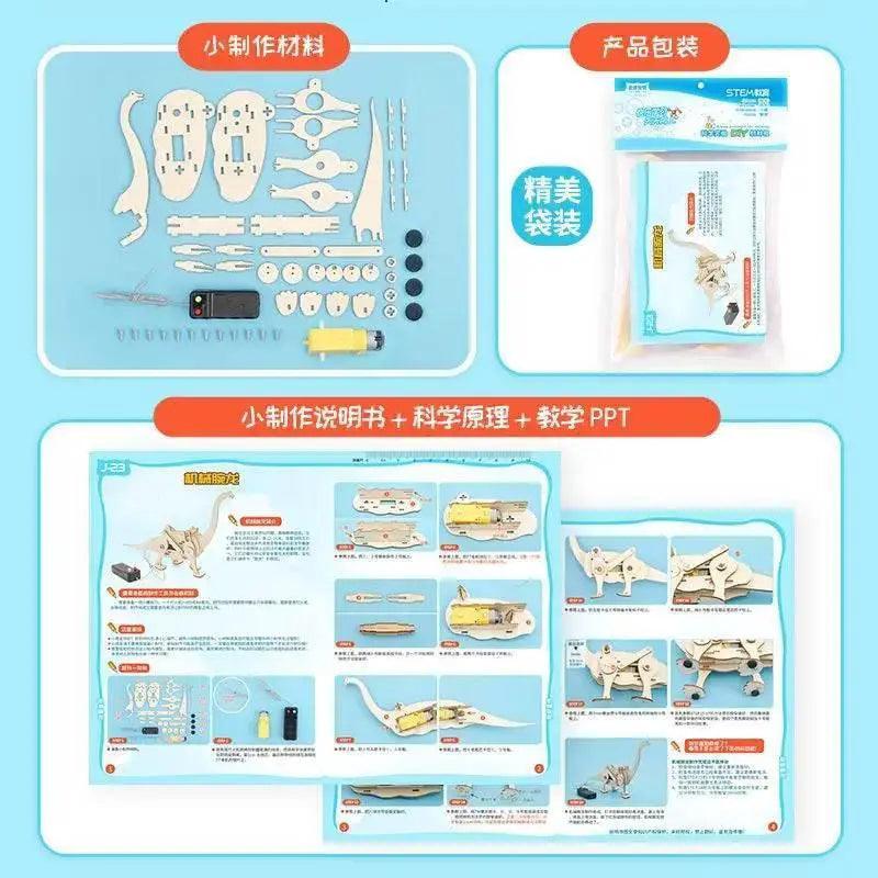  DIY Science Toys Children Educational STEM Kits Car Dinosaur Model Technologia Experimental Tool Wood Puzzle Games School Supply -  ToylandEU™