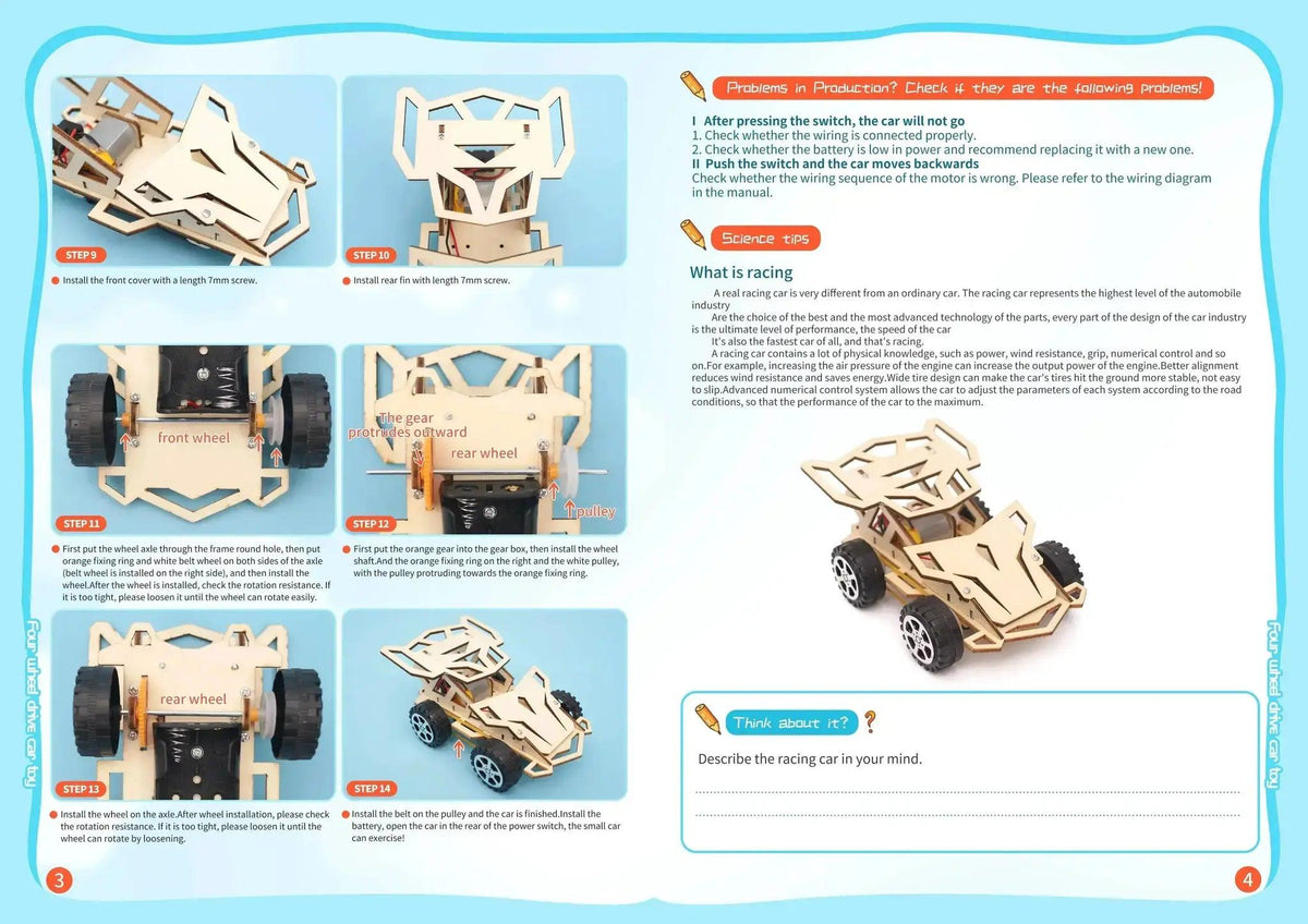  DIY Science Toys Children Educational STEM Kits Car Dinosaur Model Technologia Experimental Tool Wood Puzzle Games School Supply -  ToylandEU™