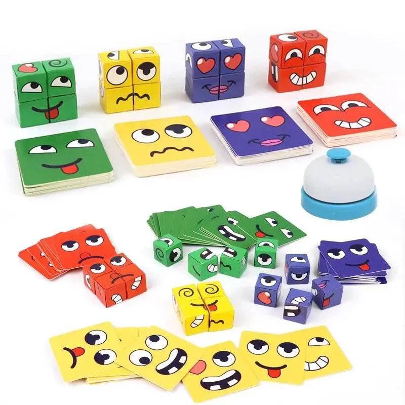  Kids Face Change Expression Puzzle Blocks Montessori Cube -  ToylandEU™