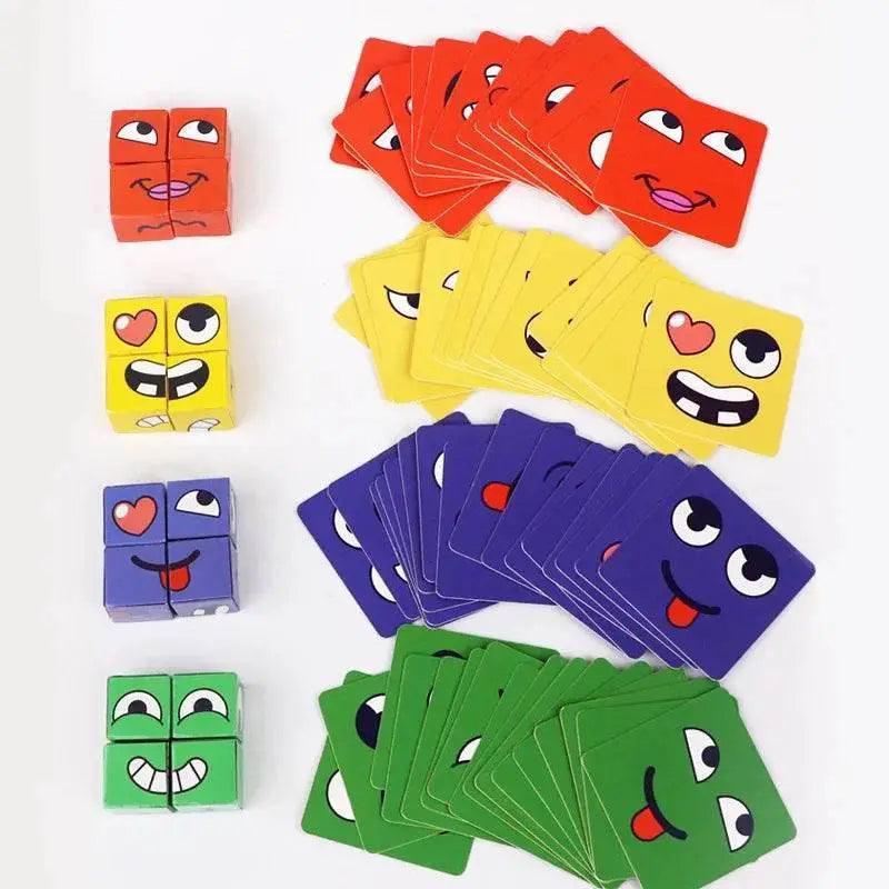  Kids Face Change Expression Puzzle Blocks Montessori Cube -  ToylandEU™
