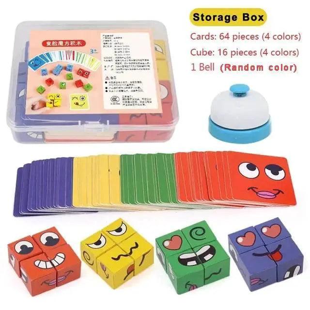  Kids Face Change Expression Puzzle Blocks Montessori Cube -  ToylandEU™