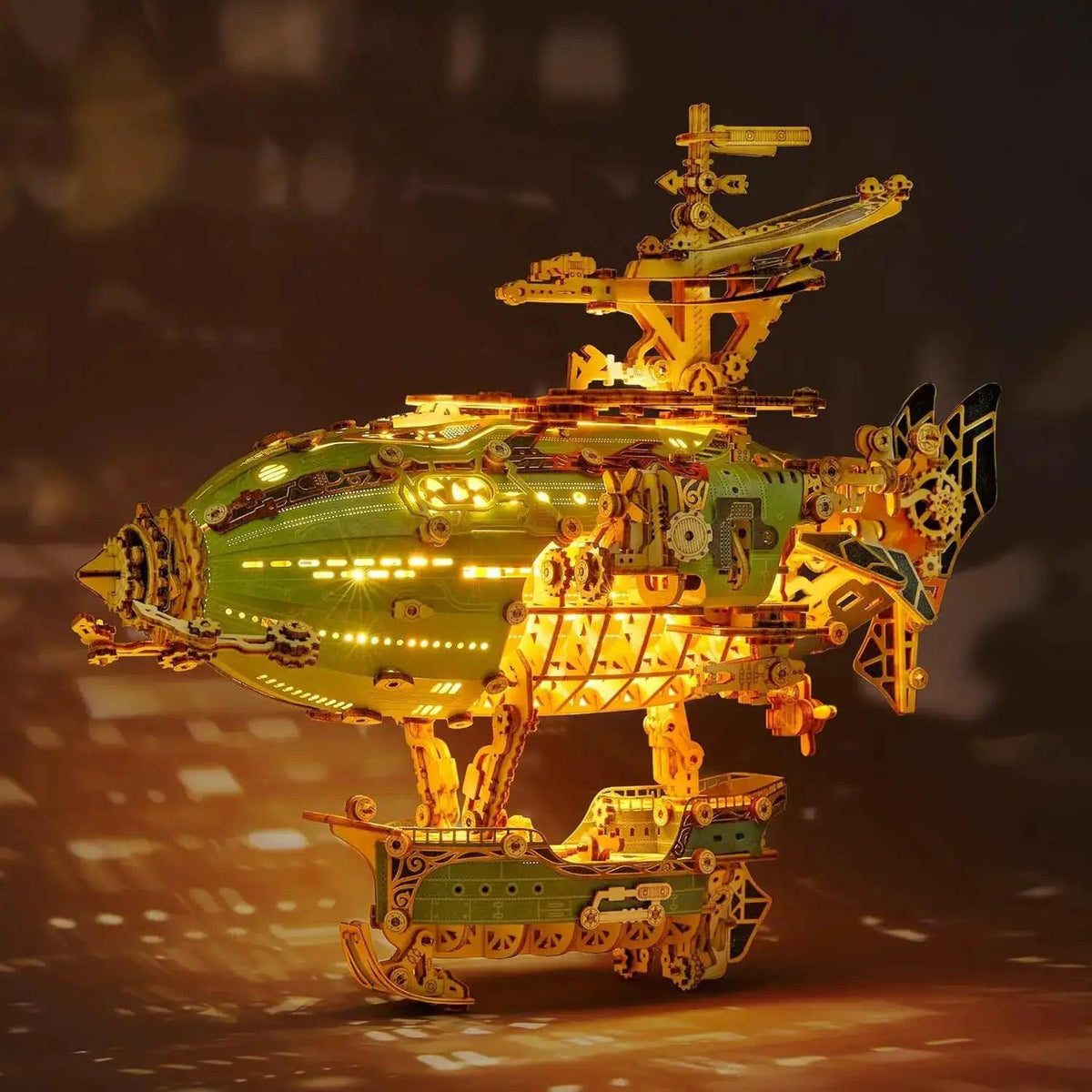  LED 3D Wood Puzzle Steampunk Airship Kit With Lights -  ToylandEU™