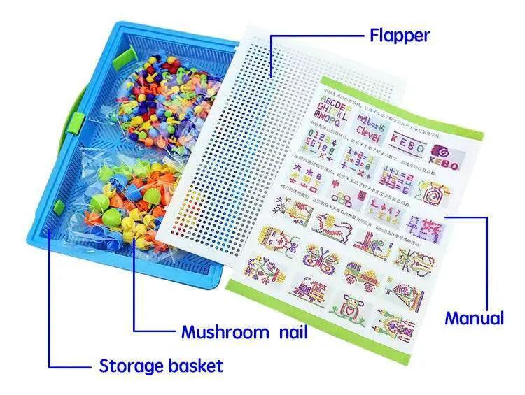  Mushroom Nail DIY Educational ABS 296 Piece Puzzle Set -  ToylandEU™