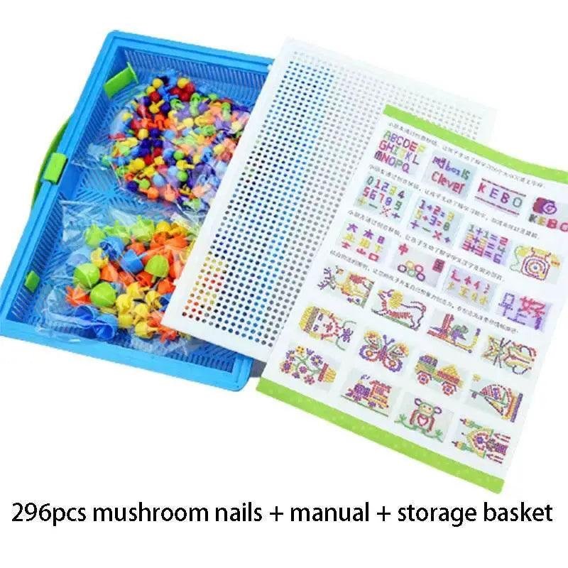  Mushroom Nail DIY Educational ABS 296 Piece Puzzle Set -  ToylandEU™