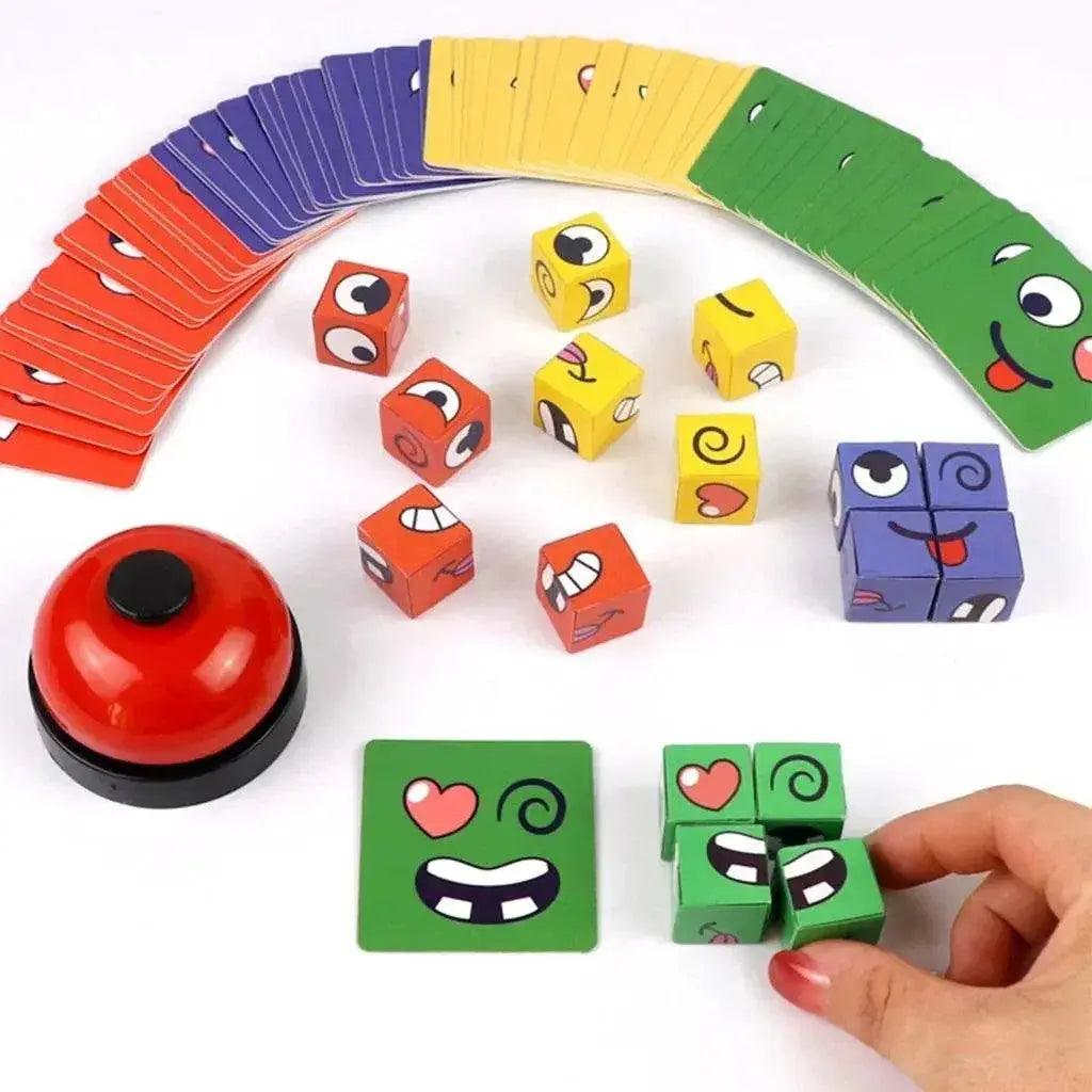  New Children's Facial Expression Changing Puzzle Blocks Montessori Tabletop Game for Ages 3 to 12 -  ToylandEU™