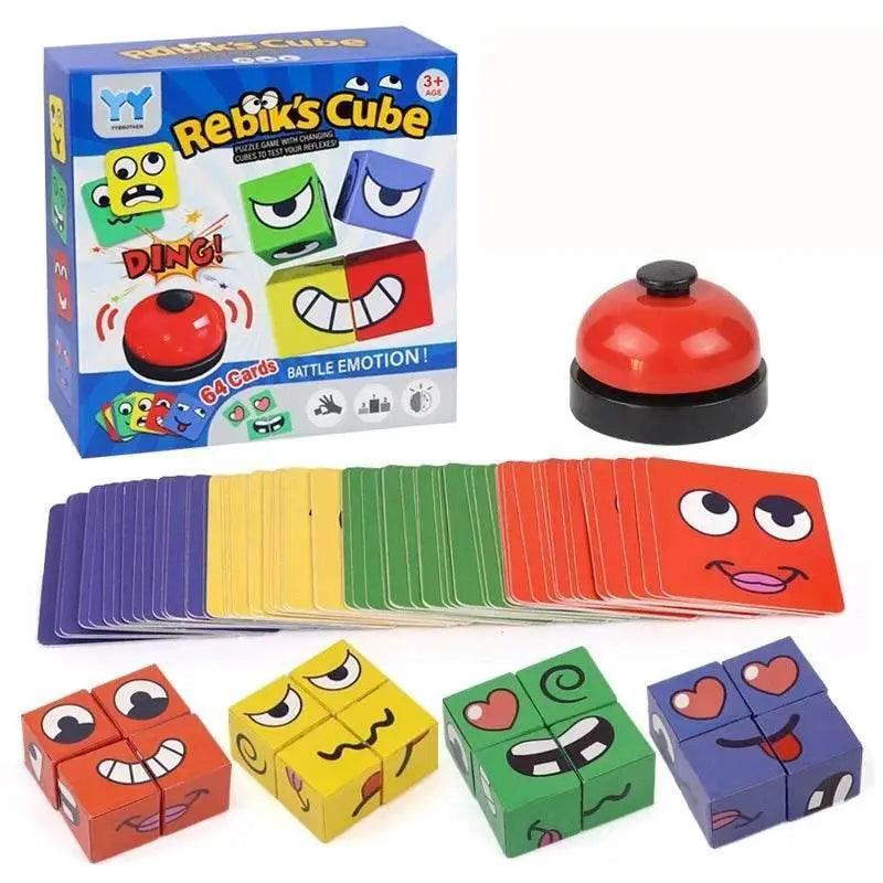  New Children's Facial Expression Changing Puzzle Blocks Montessori Tabletop Game for Ages 3 to 12 -  ToylandEU™