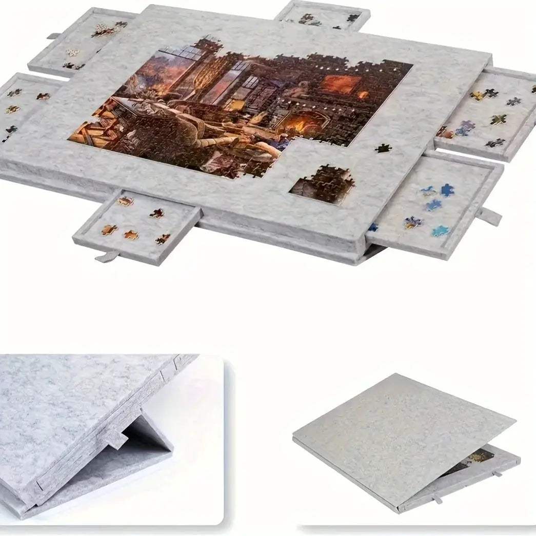  Puzzle Storage Table Six Drawers Felt Top Space Saving -  ToylandEU™