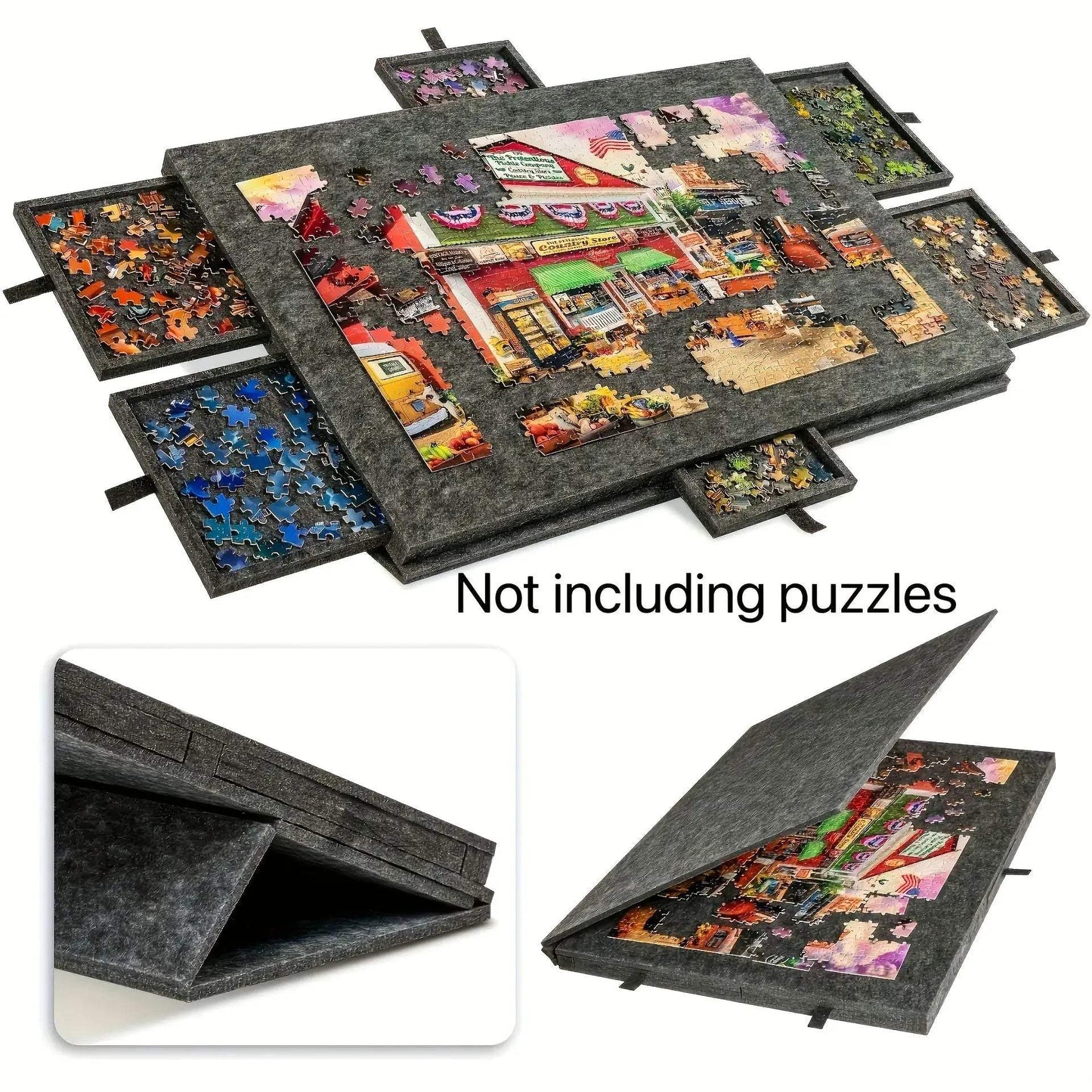  Puzzle Storage Table Six Drawers Felt Top Space Saving -  ToylandEU™