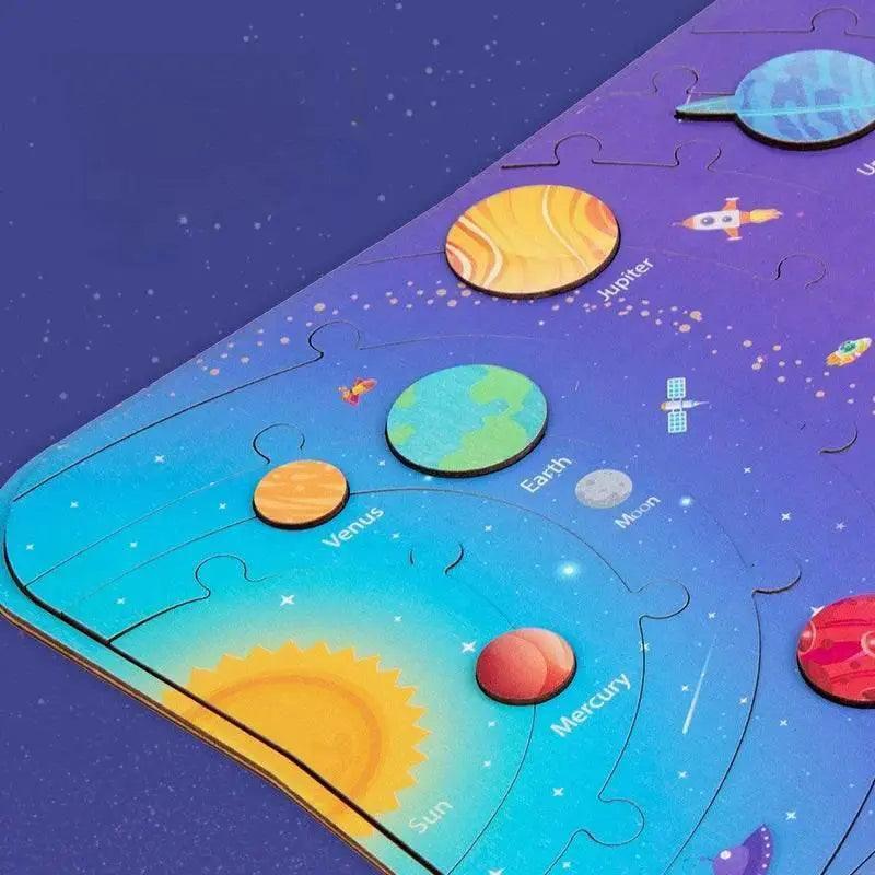  Wooden Science Astronomy Cognitive Toy Children’s Puzzle Planet Pairing Handmade Limewood -  ToylandEU™