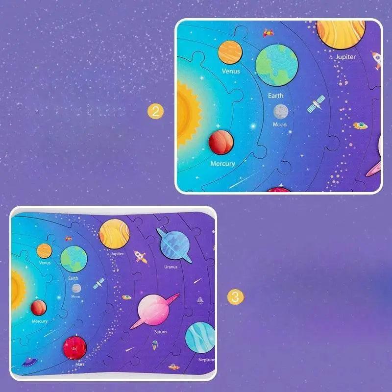  Wooden Science Astronomy Cognitive Toy Children’s Puzzle Planet Pairing Handmade Limewood -  ToylandEU™