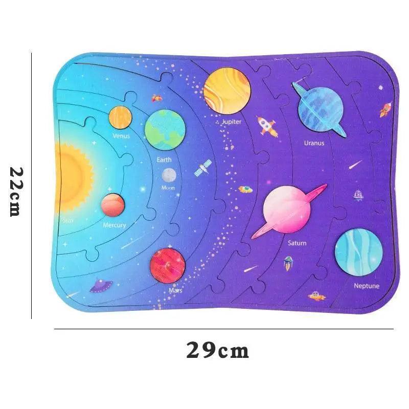  Wooden Science Astronomy Cognitive Toy Children’s Puzzle Planet Pairing Handmade Limewood -  ToylandEU™