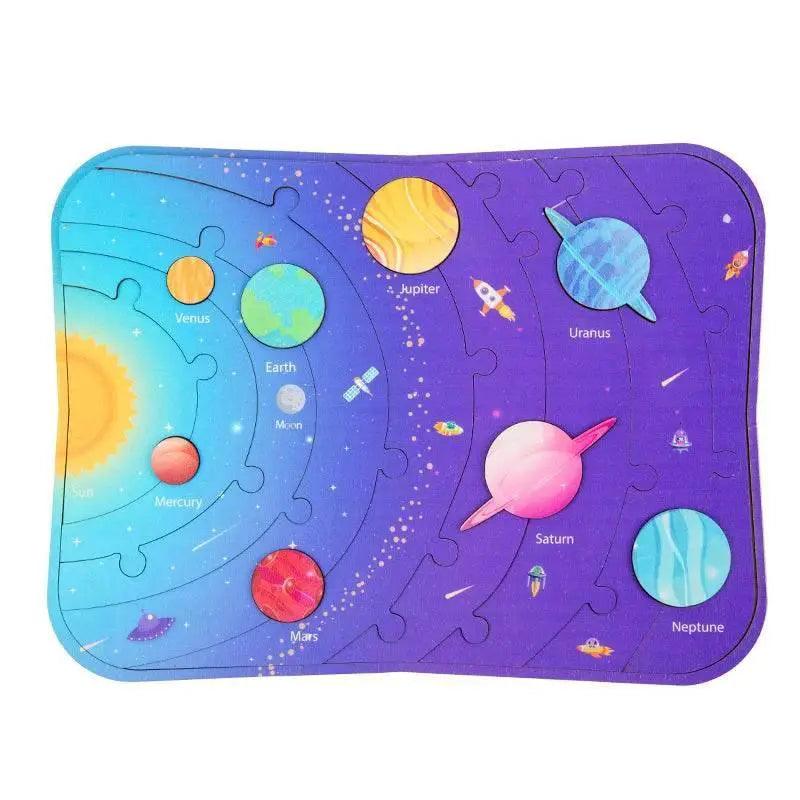  Wooden Science Astronomy Cognitive Toy Children’s Puzzle Planet Pairing Handmade Limewood -  ToylandEU™