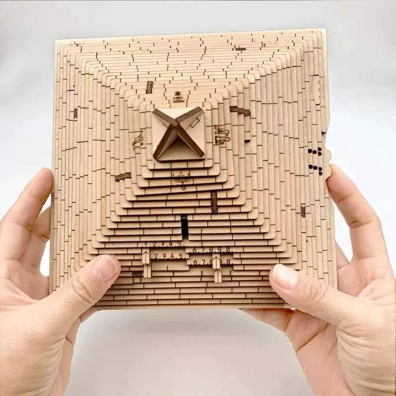  Pyramid Puzzle Box With Hidden Compartment Wooden -  ToylandEU™