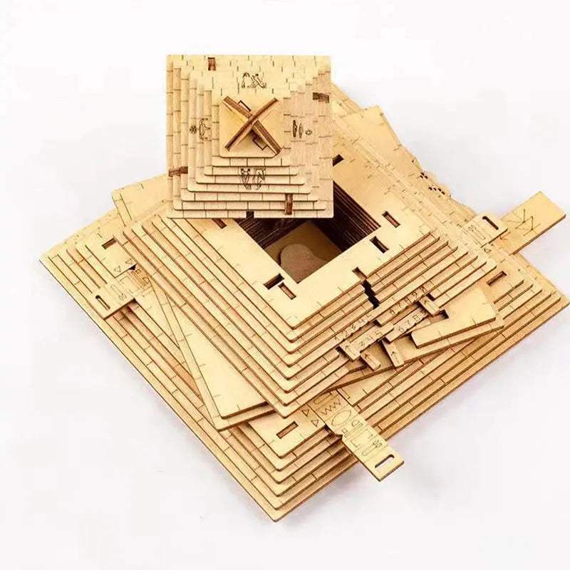  Pyramid Puzzle Box With Hidden Compartment Wooden -  ToylandEU™