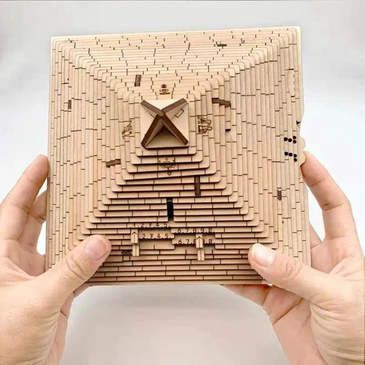  Pyramid Puzzle Box With Hidden Compartment Wooden -  ToylandEU™
