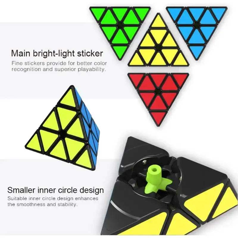  Pyraminx Stickerless Puzzle Triangle Cube Educational -  ToylandEU™