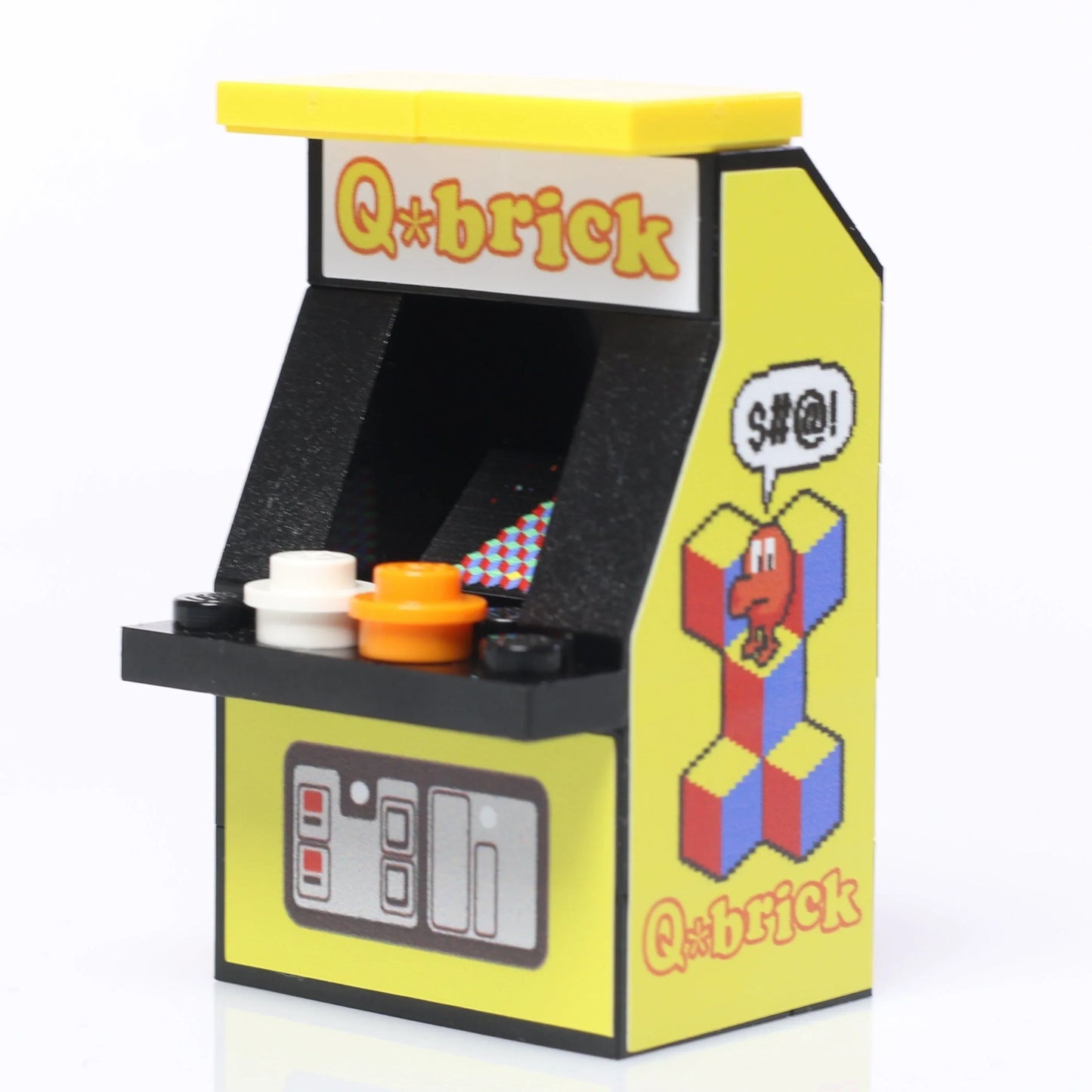 LEGO Compatible Arcade Machine for Figures by Q Brick With Custom Decals Compact Scale Display - ToylandEU