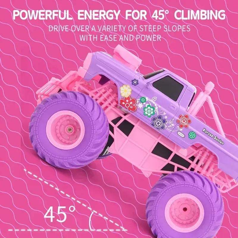 Q157 Pink 2.4GHz Remote Control Off-Road Climbing Car, Plastic Body, Includes Battery - ToylandEU