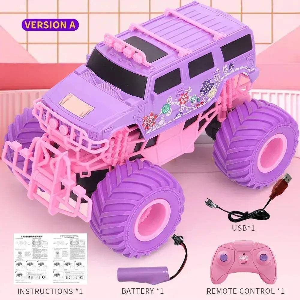 Q157 Pink 2.4GHz Remote Control Off-Road Climbing Car, Plastic Body, Includes Battery - ToylandEU