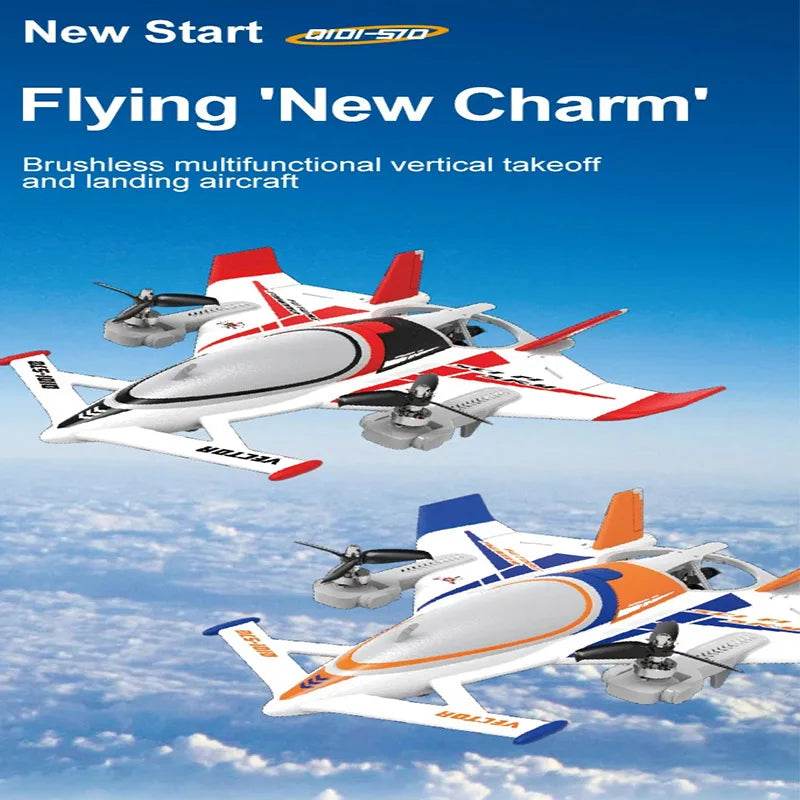 QIDI570 2.4G Remote Control Brushless Motor 3-Axis Vector 8-Channel Fixed-Wing Aircraft Model Toy for Children - ToylandEU