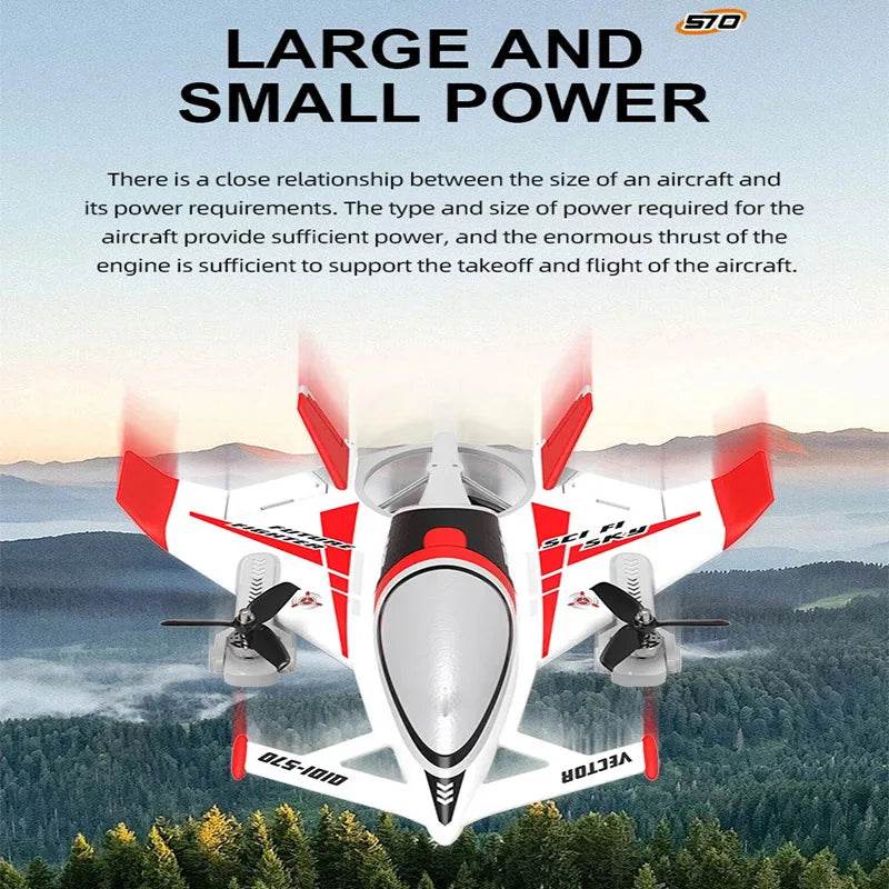 QIDI570 2.4G Remote Control Brushless Motor 3-Axis Vector 8-Channel Fixed-Wing Aircraft Model Toy for Children - ToylandEU