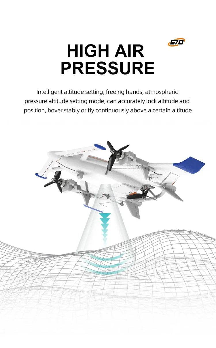 QIDI570 2.4G Remote Control Brushless Motor 3-Axis Vector 8-Channel Fixed-Wing Aircraft Model Toy for Children - ToylandEU