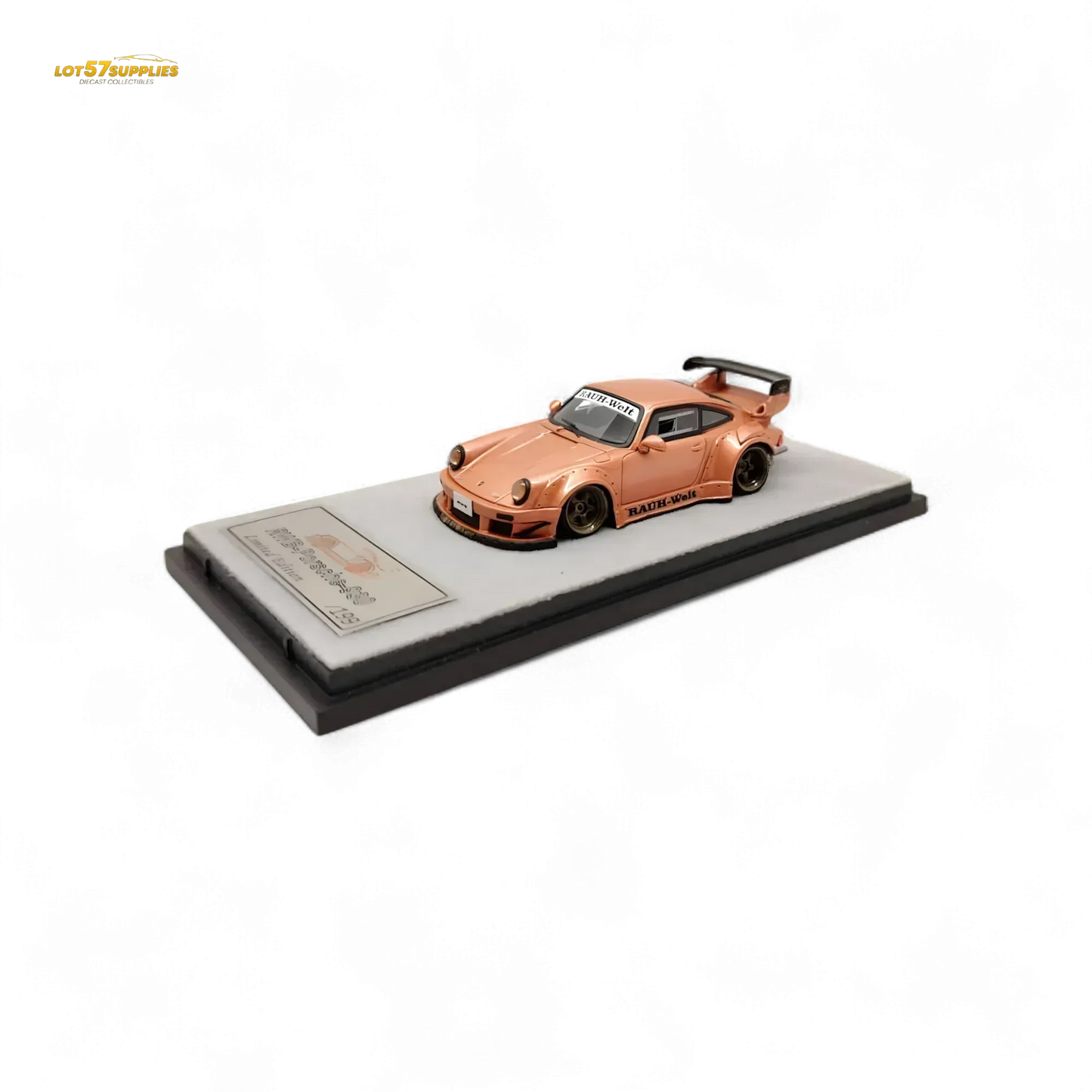 QIDIAN Porsche RWB 930 GT Wing in Champagne Gold Resin Model 1:64 - ToylandEU