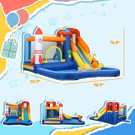  Qaba 8 In 1 Inflatable Water Slide Bounce House -  ToylandEU™