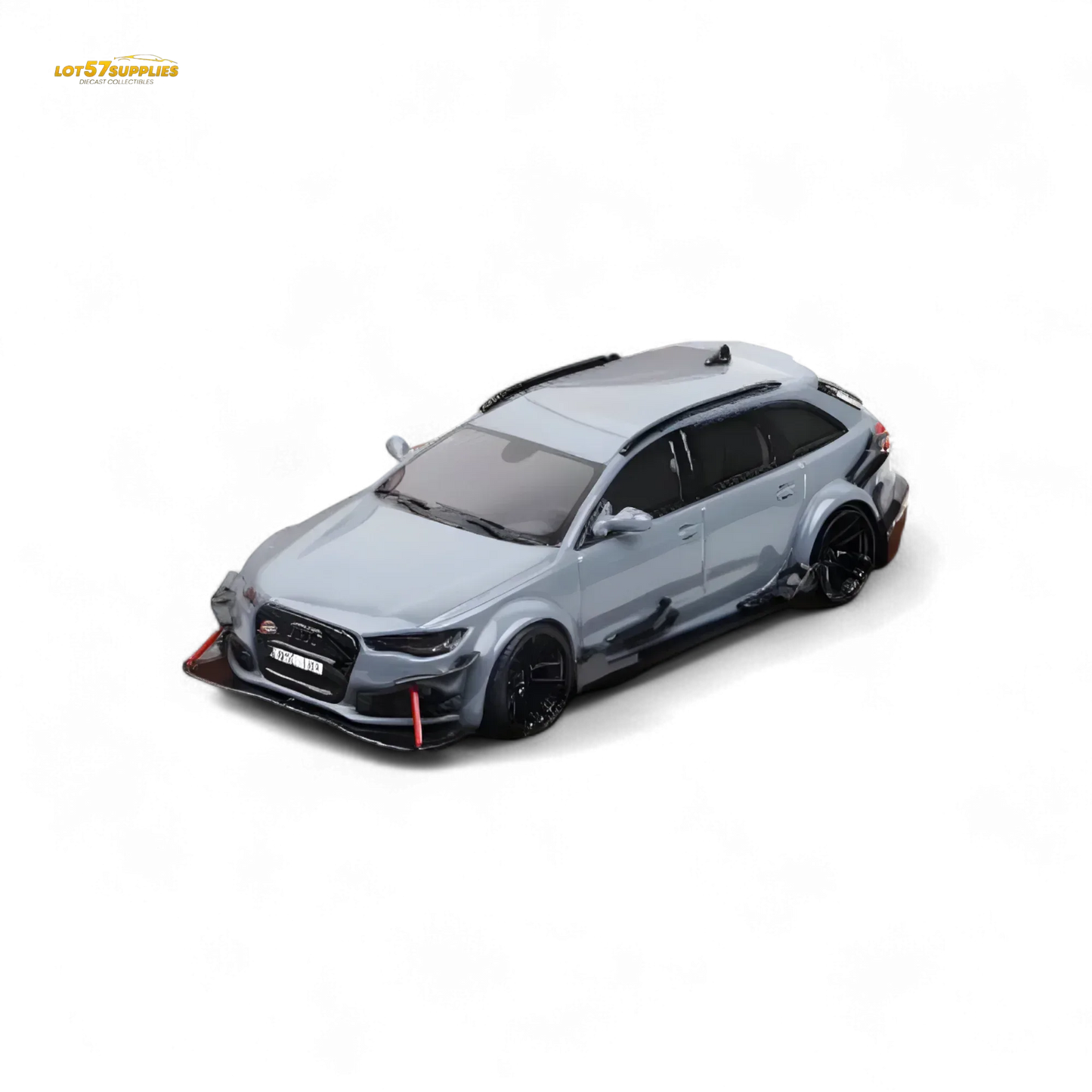 Qidian Model Audi RS6 Avant (C7) Crock Station wagon DTM Wide-Body Modified - Cement Grey 1/64 - ToylandEU