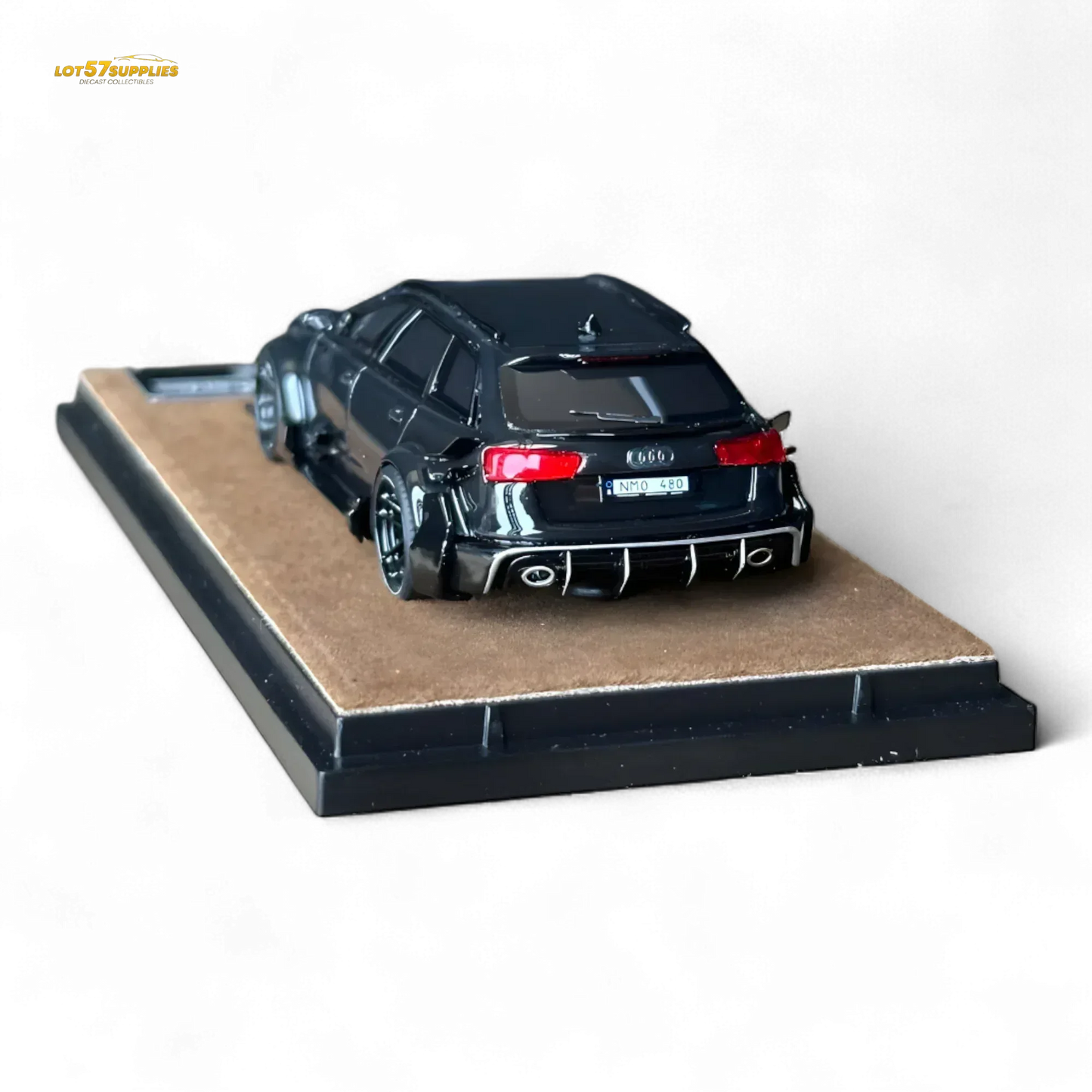 Qidian Model Audi RS6 Avant (C7) Crock Station wagon DTM Wide-Body Modified - Black 1/64 - ToylandEU