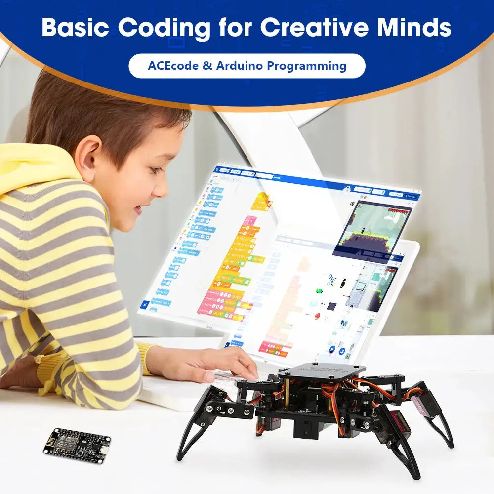  Quadruped Spider Robot Kit With ESP8266 App Controlled -  ToylandEU™