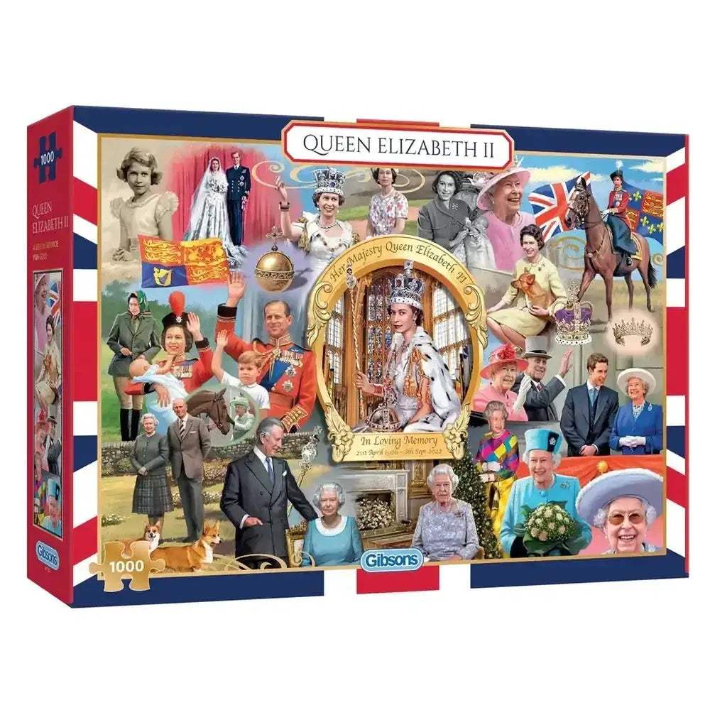 Queen Elizabeth II 1000 Piece Jigsaw Puzzle Premium Quality Gibsons - ToylandEU