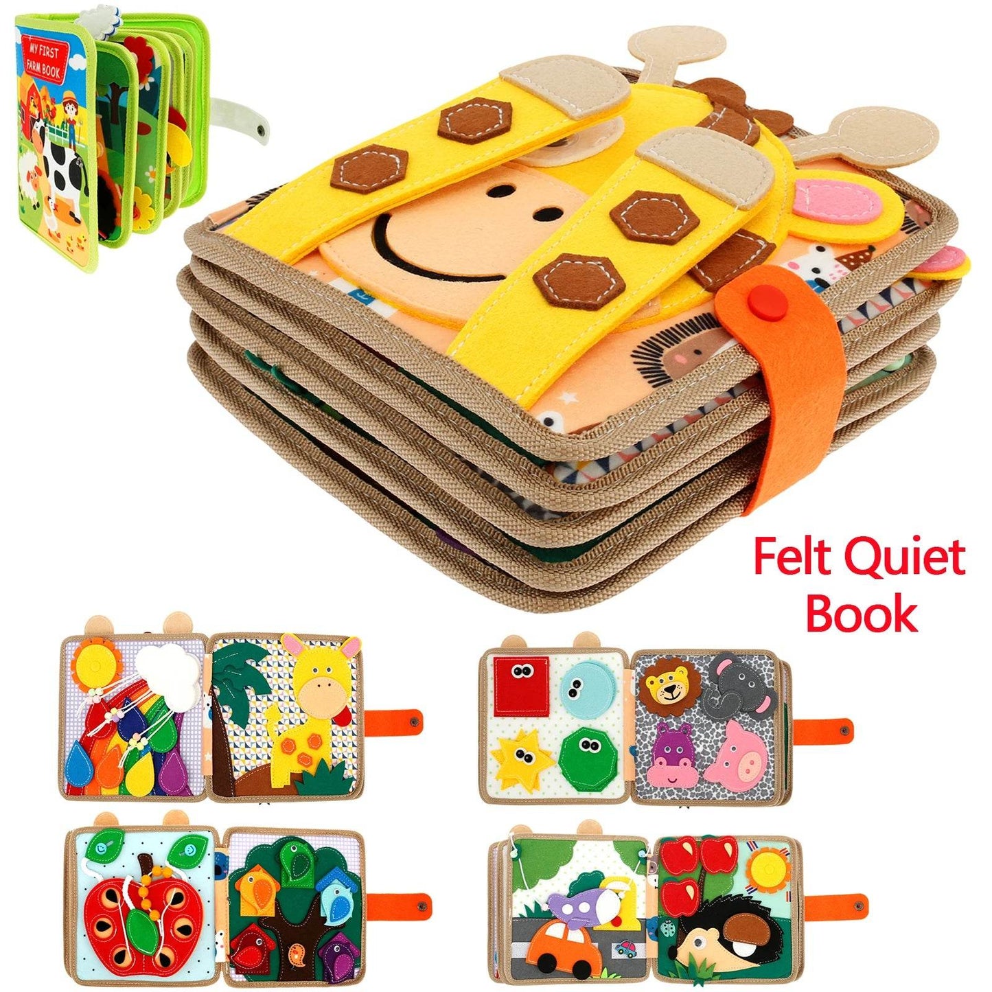 Quiet Books for Toddlers Soft Baby Books Sensory Learning - ToylandEU